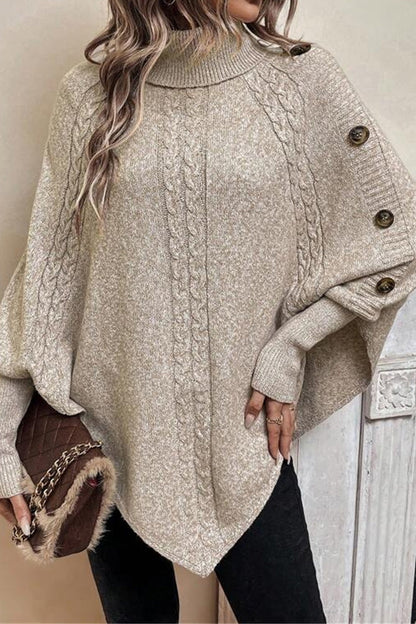 Cape Sweater with Turtleneck Lavish Daily