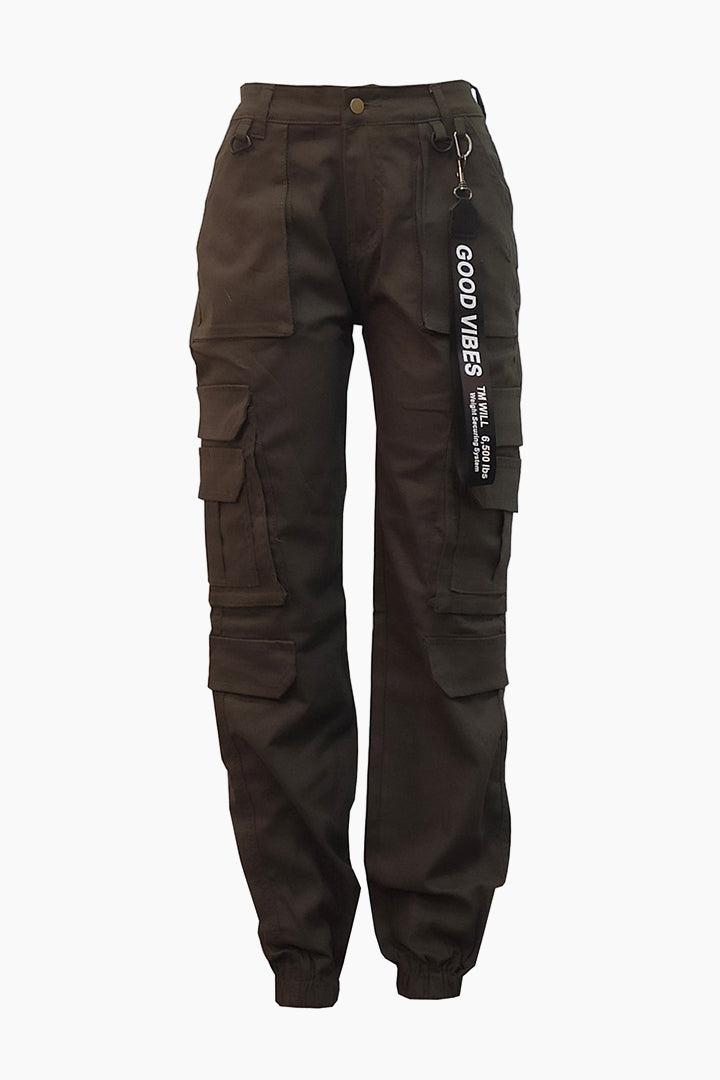 High Rise Cargo Joggers With Pockets Lavish Daily