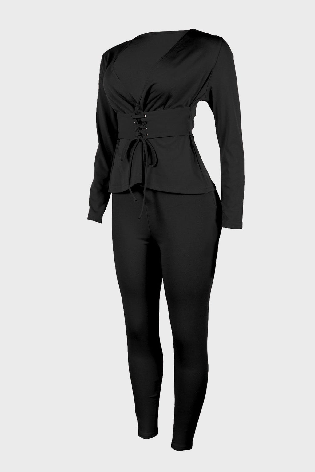 Deep V Neck Long Sleeve Two Pieces Lavish Daily