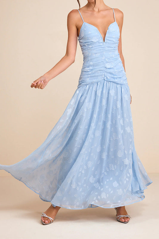 Floral Ruched Cami Vacation Maxi Dress Lavish Daily
