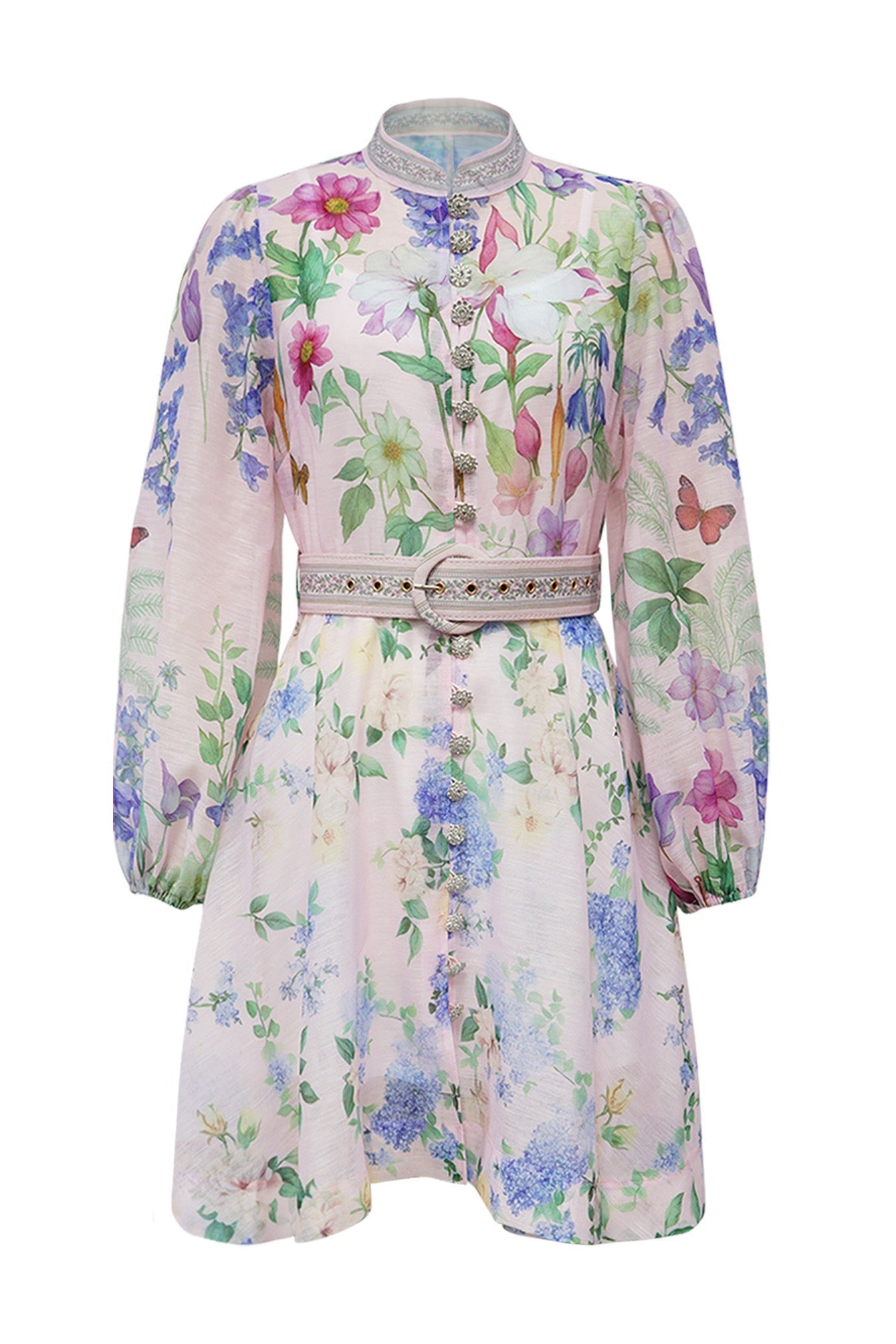 Multi-Color Belted Dress Lavish Daily