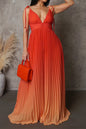 Sleeveless V-neck Pleated Maxi Dress Lavish Daily