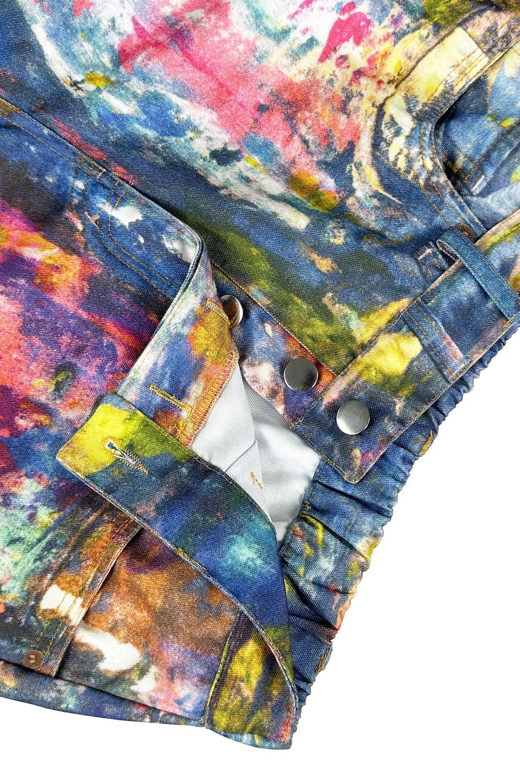 3D Print Denim Leather Wide-Leg Dopamine Pants Lavish Daily