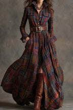 Classic Plaid Button-Up Shirt Dress LavishDaily