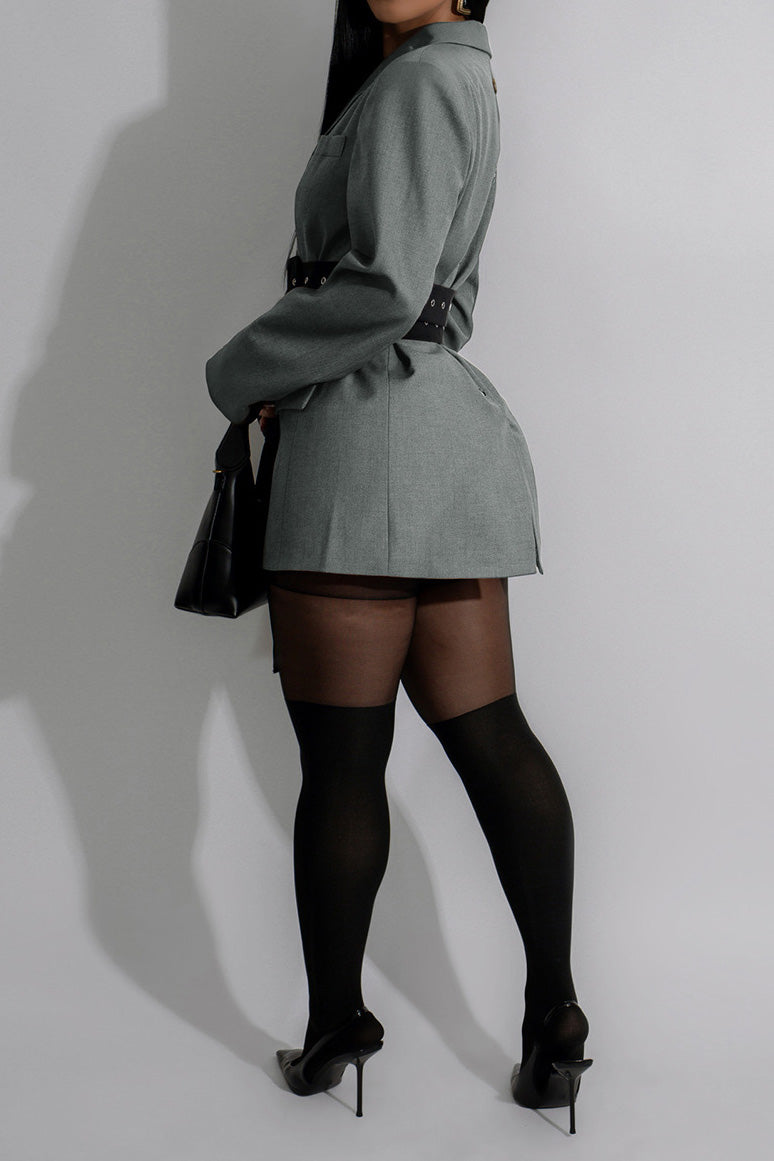 Double Side Belted Blazer Lavish Daily