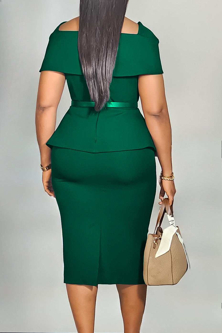 Square Neck High Waist Pencil Dress Lavish Daily