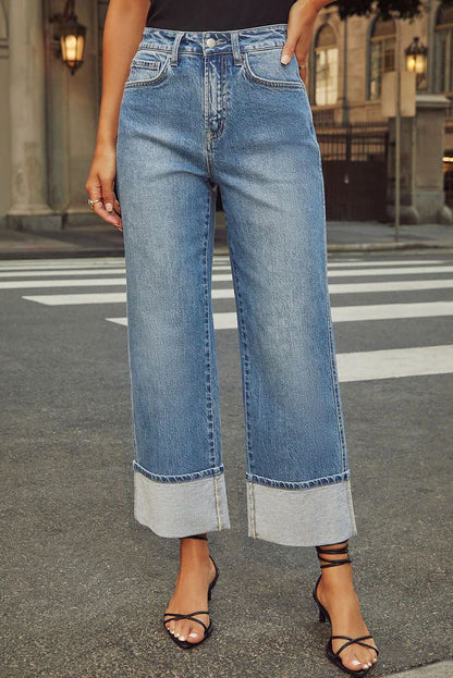 Women's Blue Ankle Jeans Lavish Daily