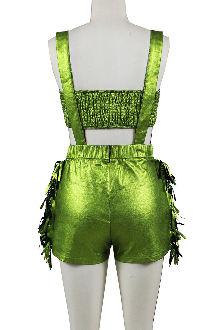 Fringed Crop Top And Shorts Set Lavish Daily