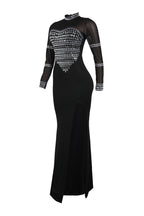 V-Neck Long Sleeve Split Hem Dress Lavish Daily