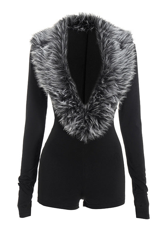 Soft Faux Fur Romper LavishDaily