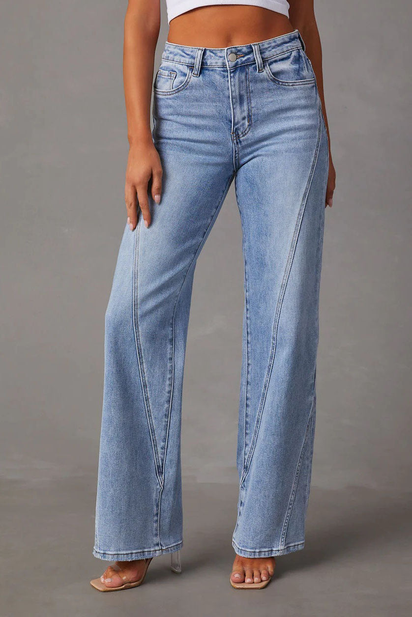 Loose Stitch Wide Leg Jeans Lavish Daily
