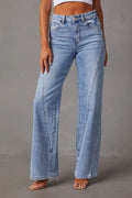Loose Stitch Wide Leg Jeans Lavish Daily