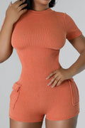 Ribbed Biker Romper Lavish Daily