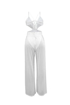 V-Neck Backless Sheer Jumpsuit Lavish Daily