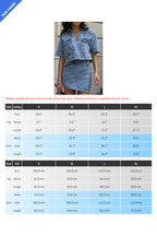 Denim V-Neck Top & High Waist Skirt Set Lavish Daily