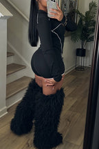 Zip-Up Thumbhole Top & Shorts Set - Sport Fit Lavish Daily