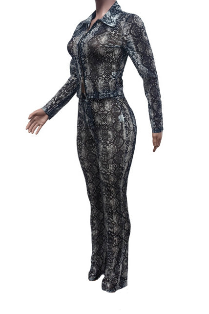 Slim Fit Printed Stretch Pants Set Lavish Daily