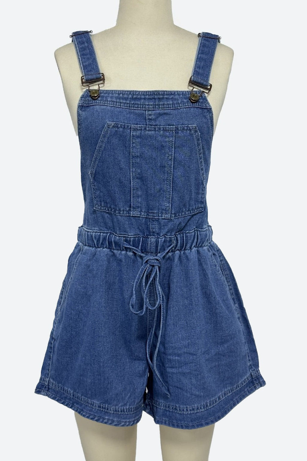 Denim Overall Romper Lavish Daily
