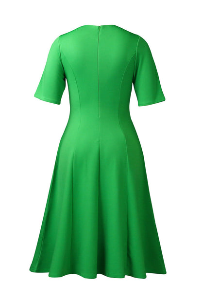 Asymmetrical Button A-Line Midi Dress Lavish Daily