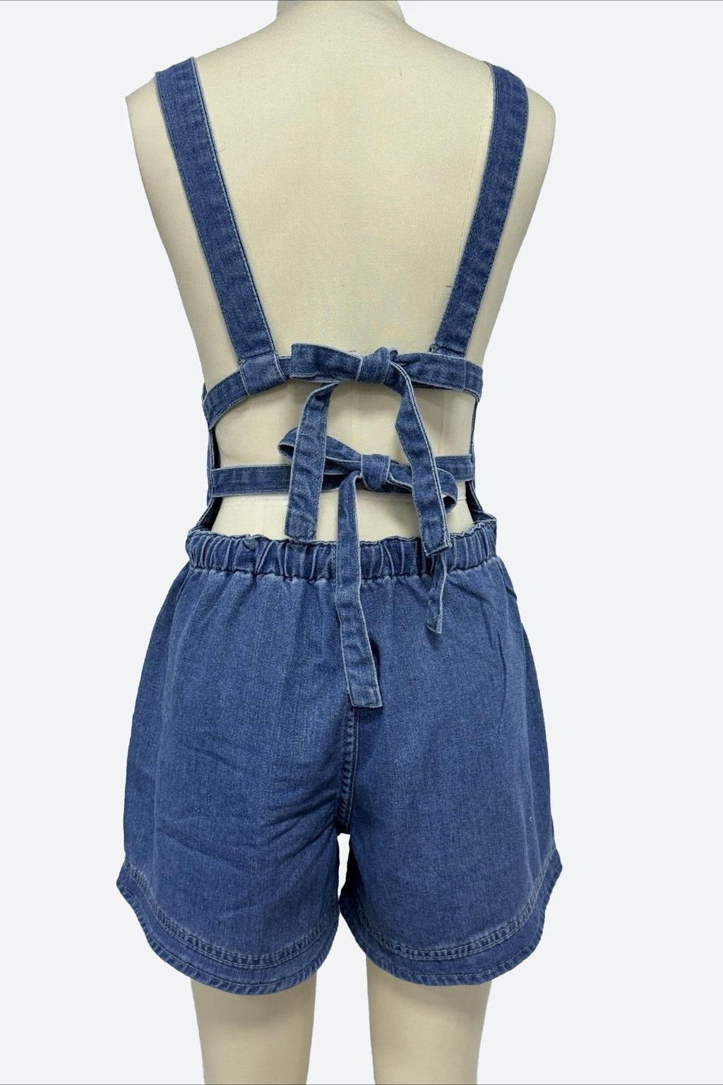 Denim Overall Romper Lavish Daily