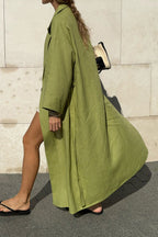 Loose Robe-Style Belted Maxi Dress Lavish Daily