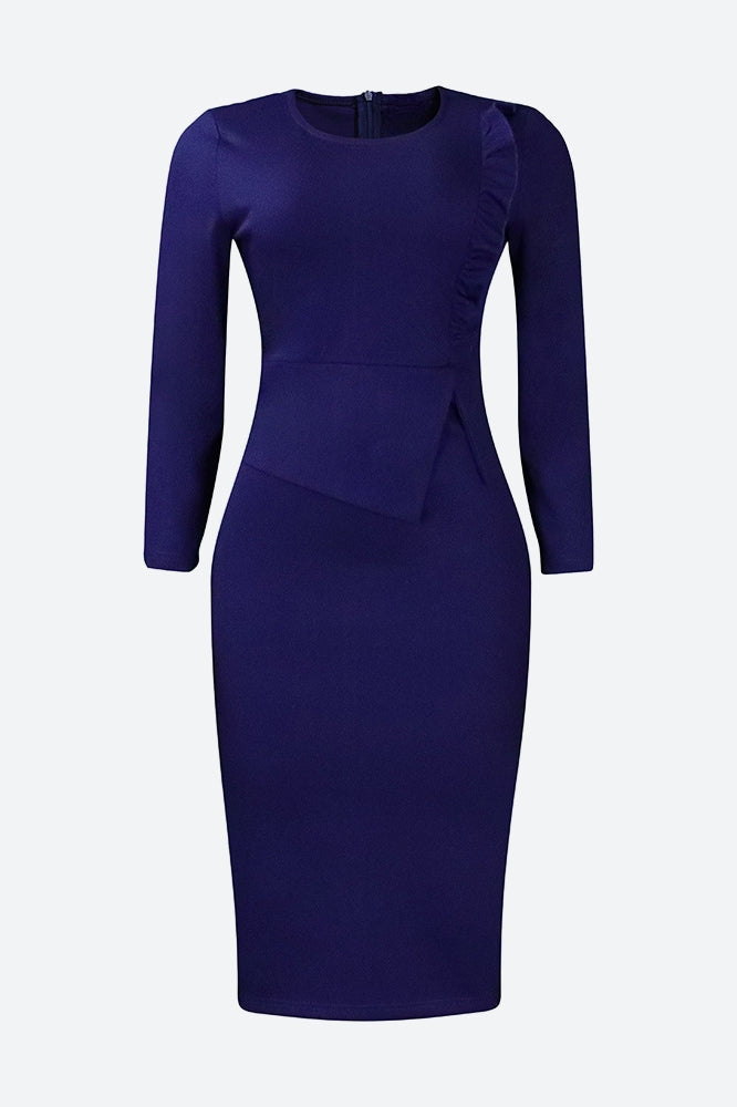 Bodycon Long Sleeve Midi Pencil Dress Lavish Daily