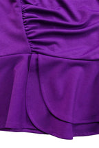 Solid Flounce V Neck Long Sleeve Sets Lavish Daily