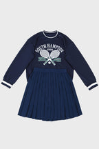 Tennis Letter Print A-line Pleated Skirt Sets Lavish Daily