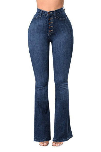High Waist Stretch Wide Leg Jeans Lavish Daily