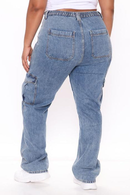 High Waist Street Loose Cargo Pockets Jeans Lavish Daily