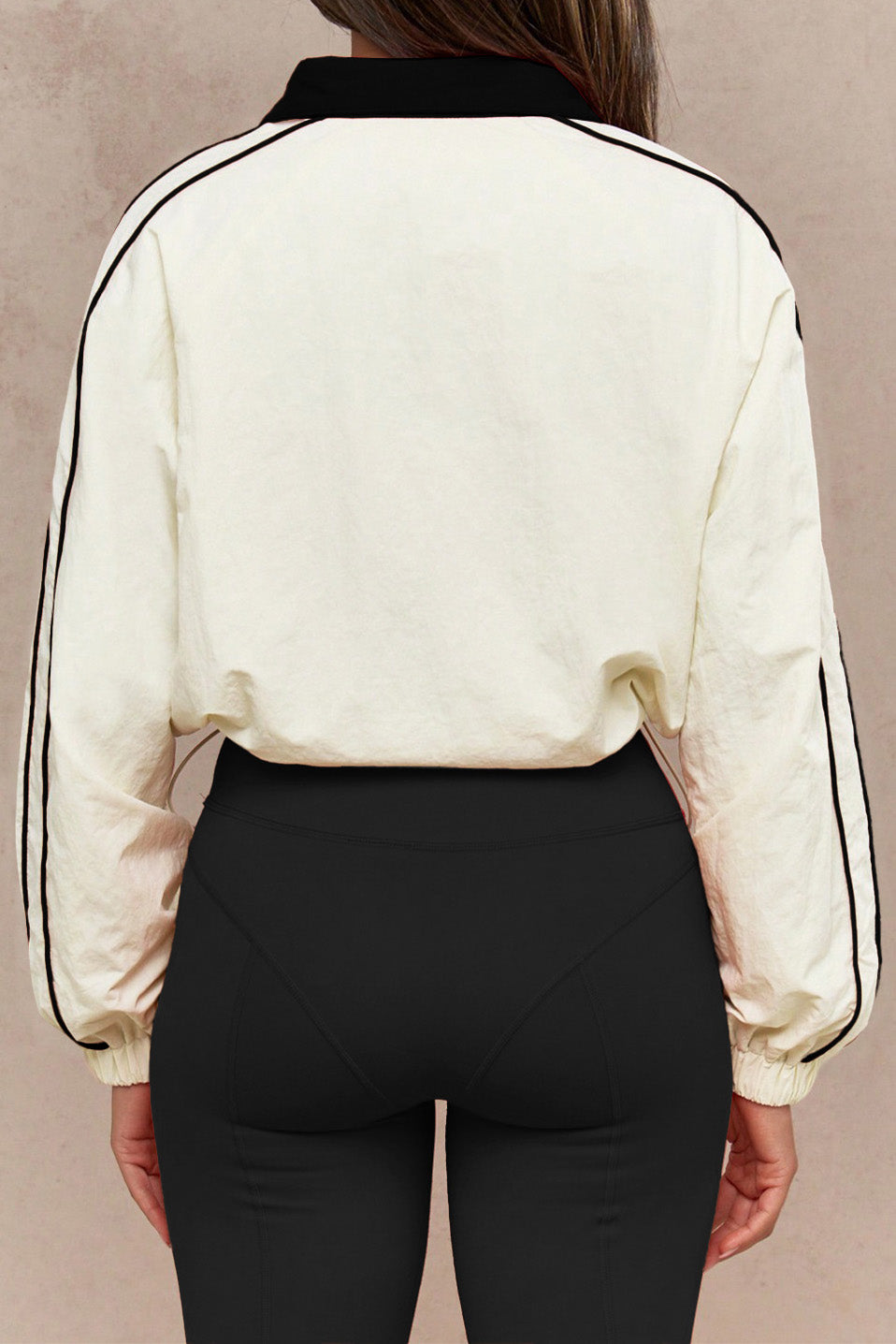 Drawstring Waist Nylon Top & Yoga Pants Activewear Set Lavish Daily