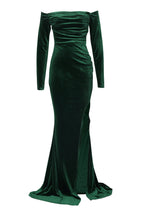 Elegant Off-Shoulder Velvet Dress Lavish Daily
