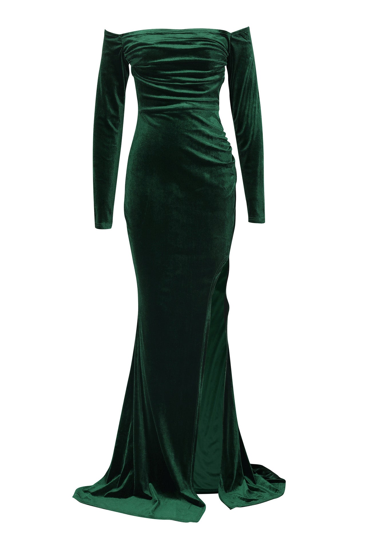 Elegant Off-Shoulder Velvet Dress Lavish Daily