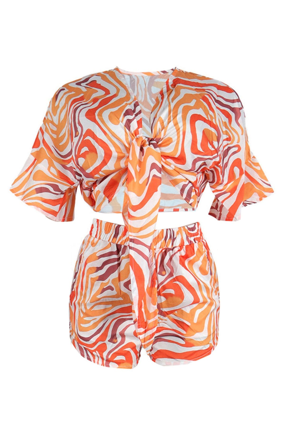 Printed Batwing Sleeve Loose Two-Piece Set Lavish Daily