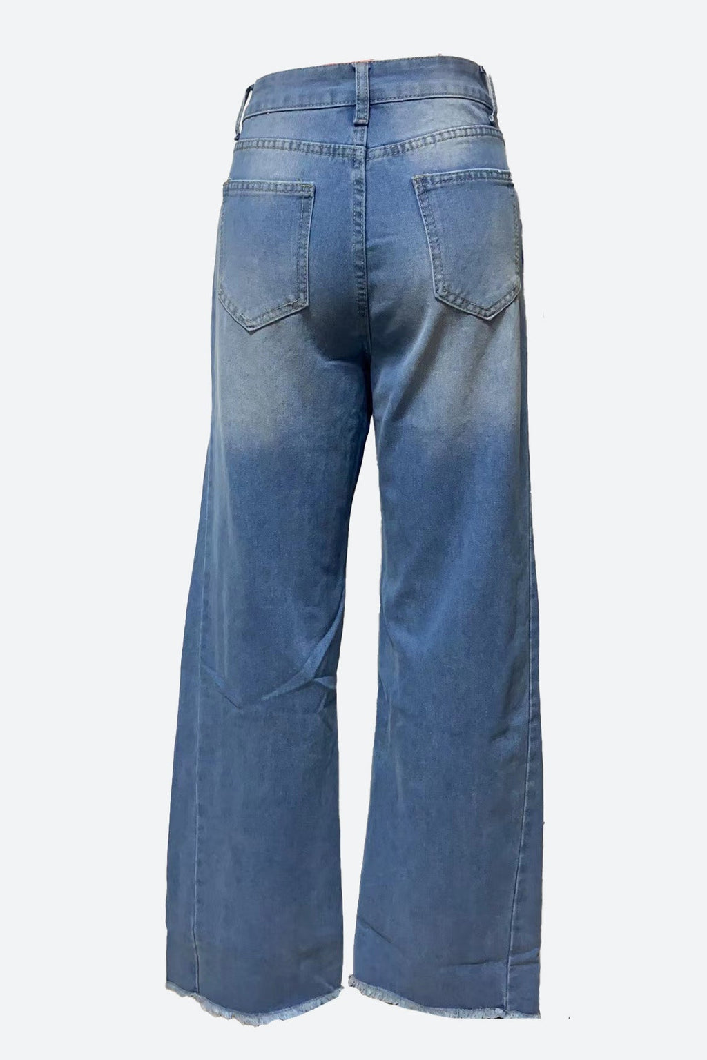Raw Hem Wide Leg Jeans Lavish Daily