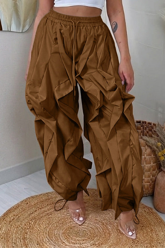 Patchwork Cargo Lantern Jogger Pants Lavish Daily