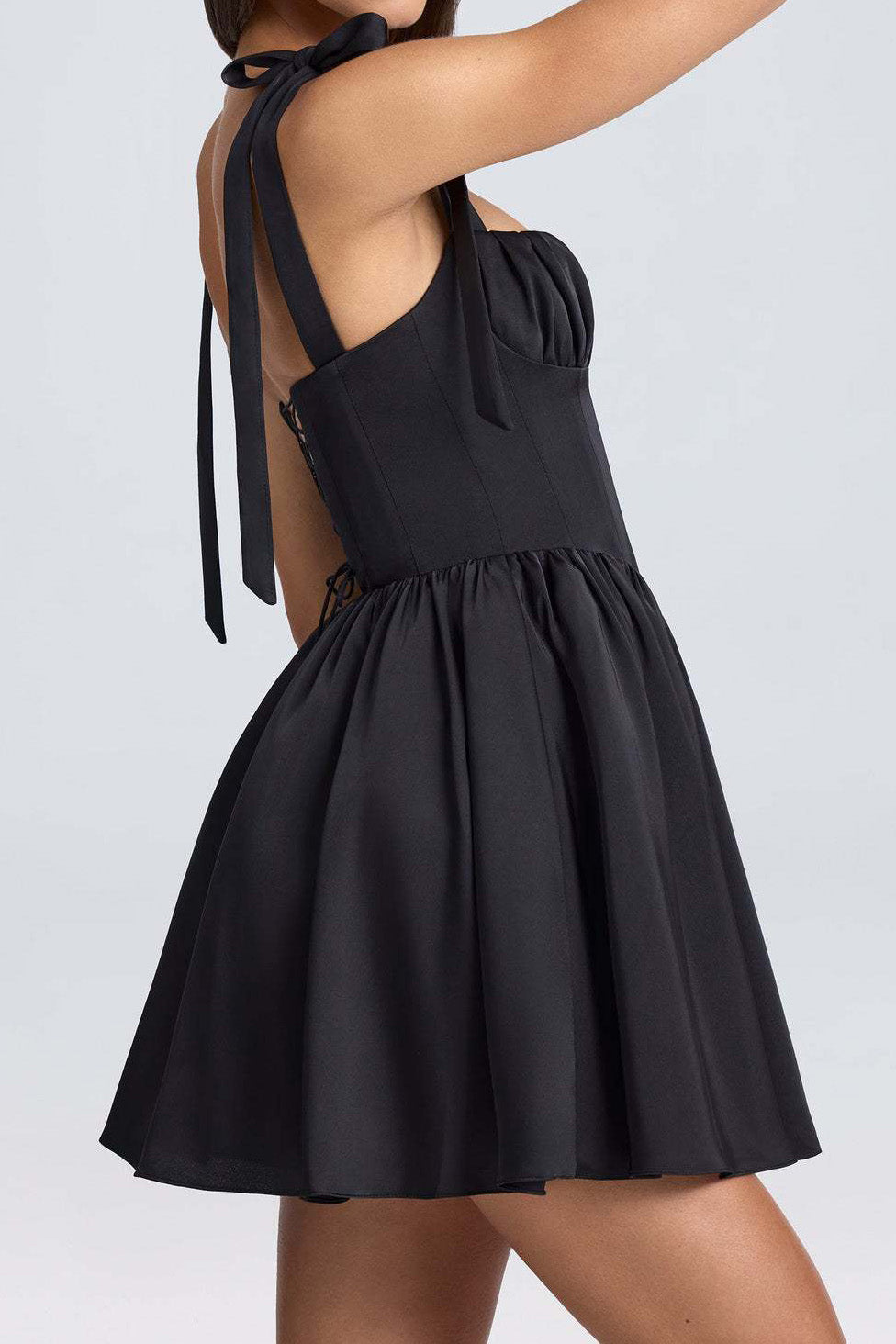 Pintucked Shirred Mini Dress Lavish Daily