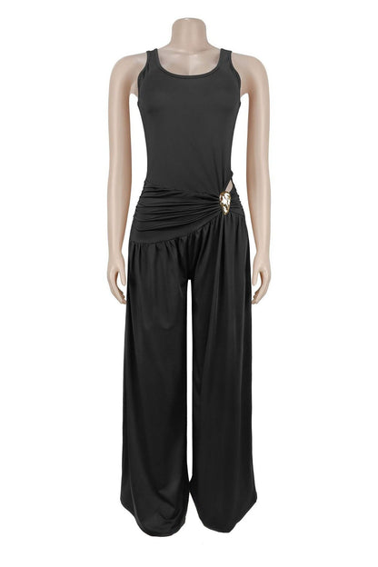 Embellished Cutout Wide Leg Jumpsuit Lavish Daily