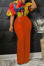 Tie Bow Colorblock Blouse Lavish Daily