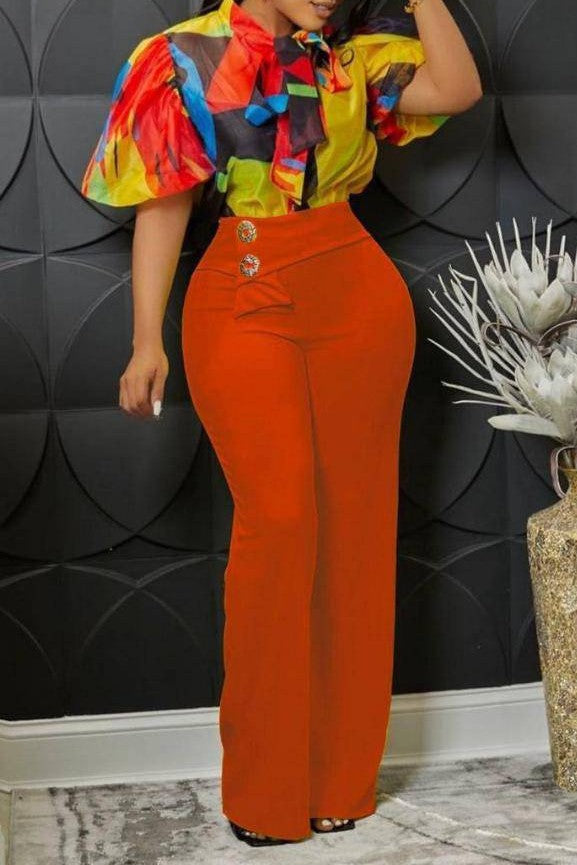 Tie Bow Colorblock Blouse Lavish Daily