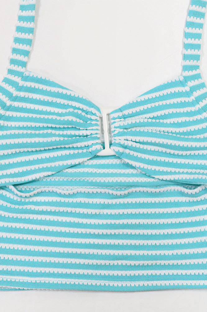 Jacquard Stripe 2-Piece Set with Crop Top & Pants Lavish Daily