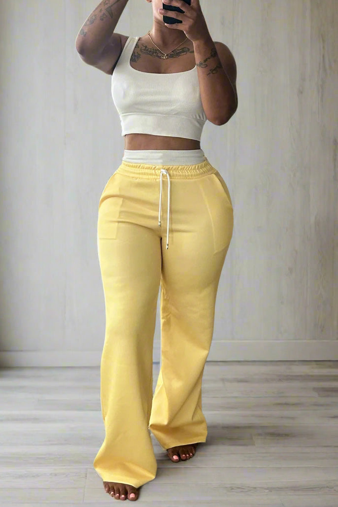 Solid Drawstring Square Neck Sleeveless Set Lavish Daily