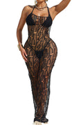 Fishnet Sleeveless Maxi Dress Set Lavish Daily