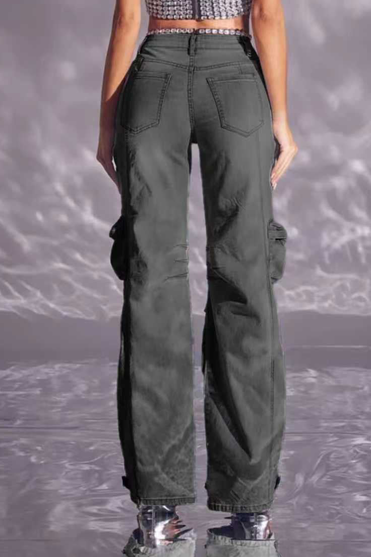 Multi-Pocket Utility Cargo Jeans Lavish Daily
