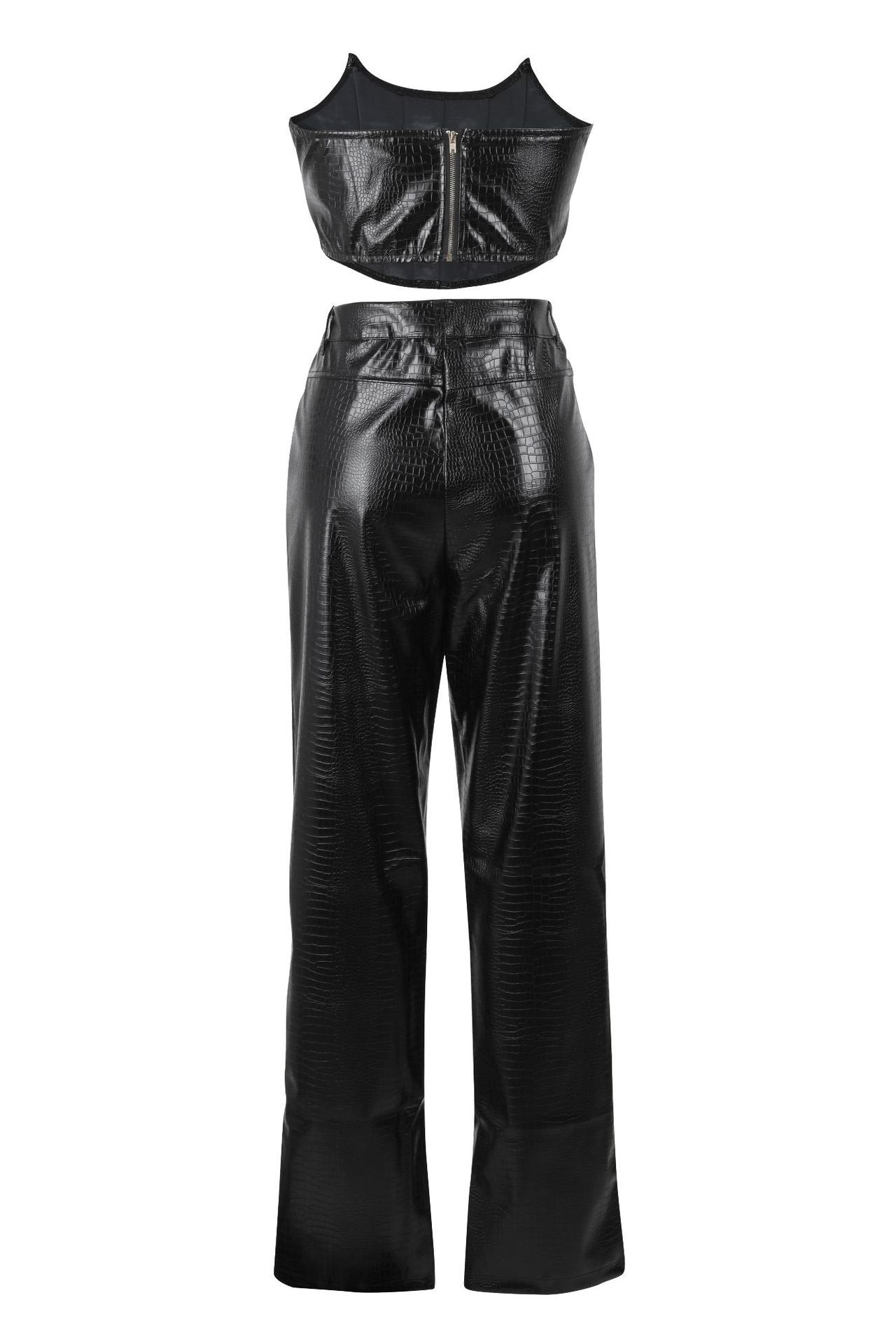 Corset Cutout PU Leather Cargo Set Lavish Daily