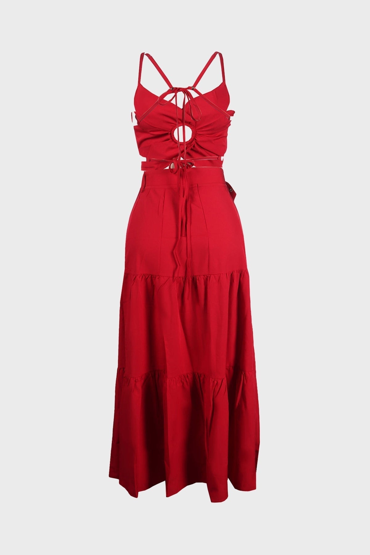 Tie-Up Tiered Maxi Skirt Set Lavish Daily