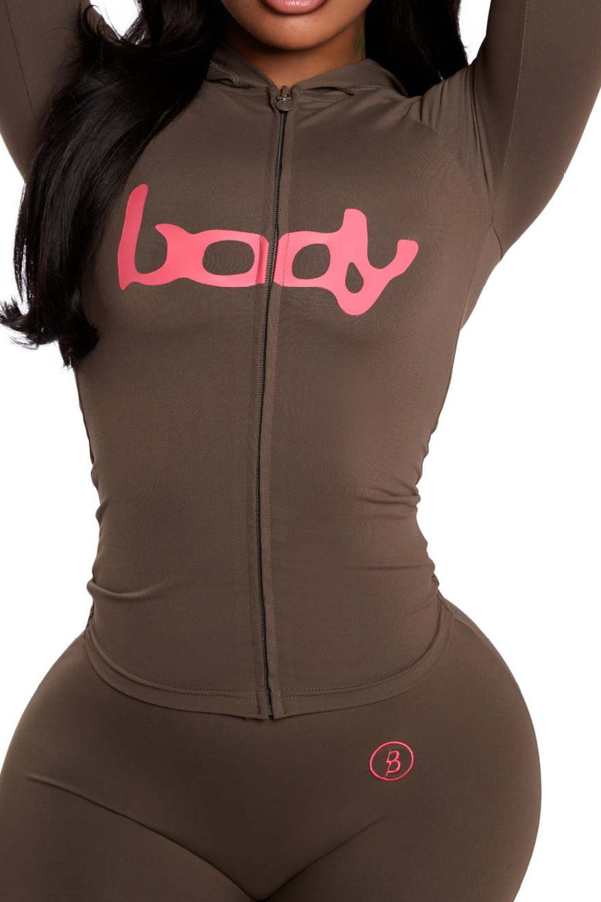 Print Long Sleeve Hooded Top Slim Fit Pants Set Lavish Daily