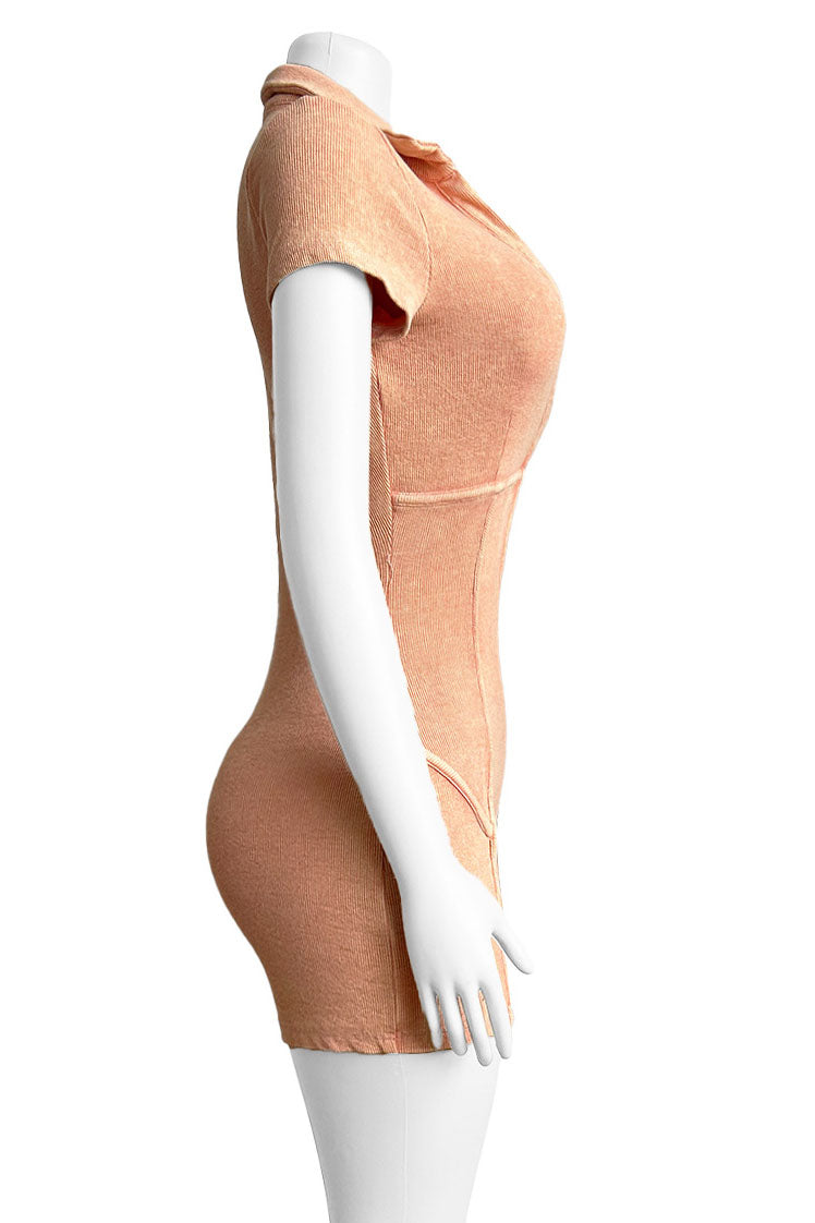 Deep V Neck Washed Romper Lavish Daily