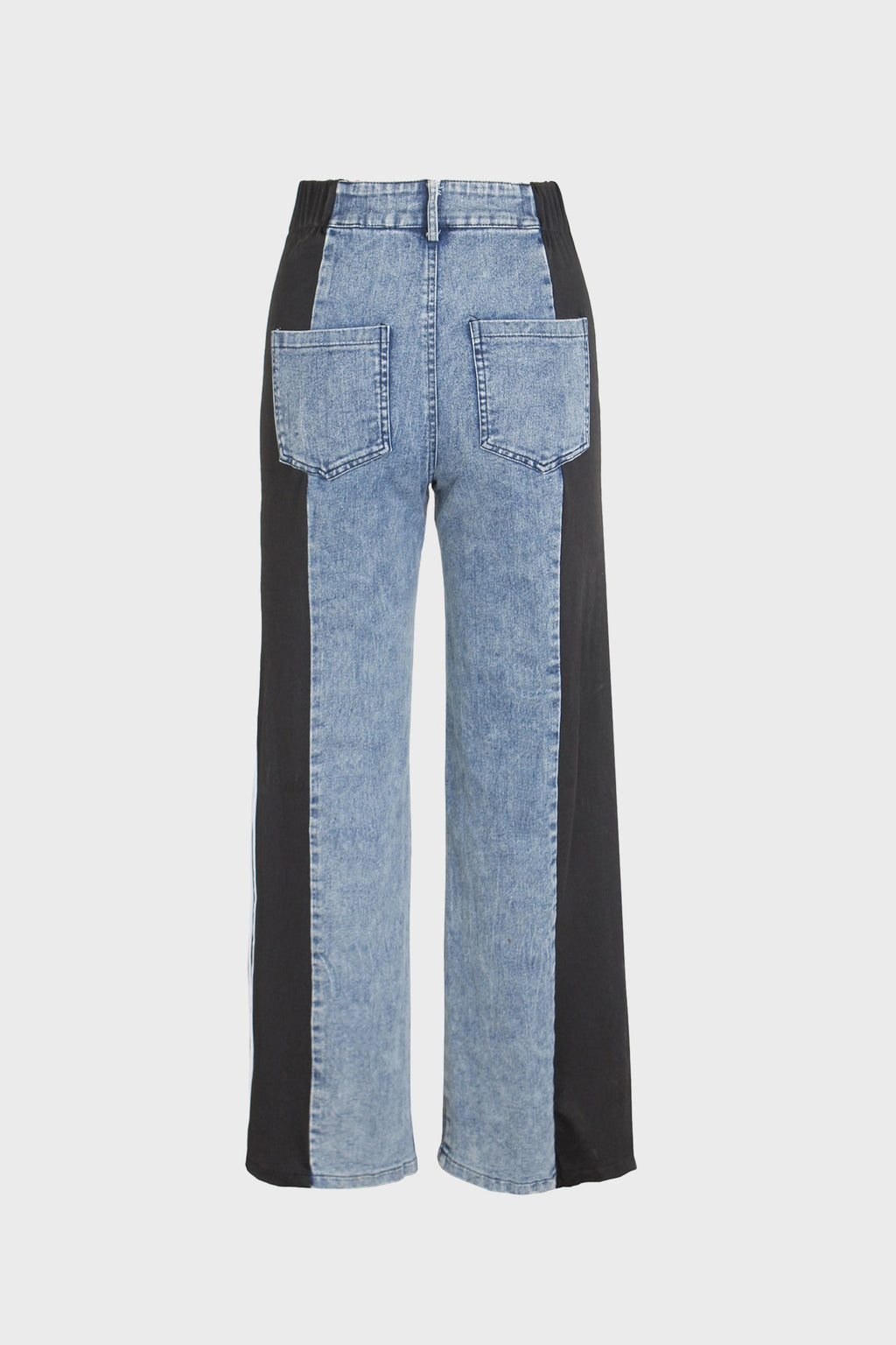 Wide Jeans with Wide Contrast Side Lines Lavish Daily