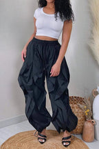 Patchwork Cargo Lantern Jogger Pants Lavish Daily